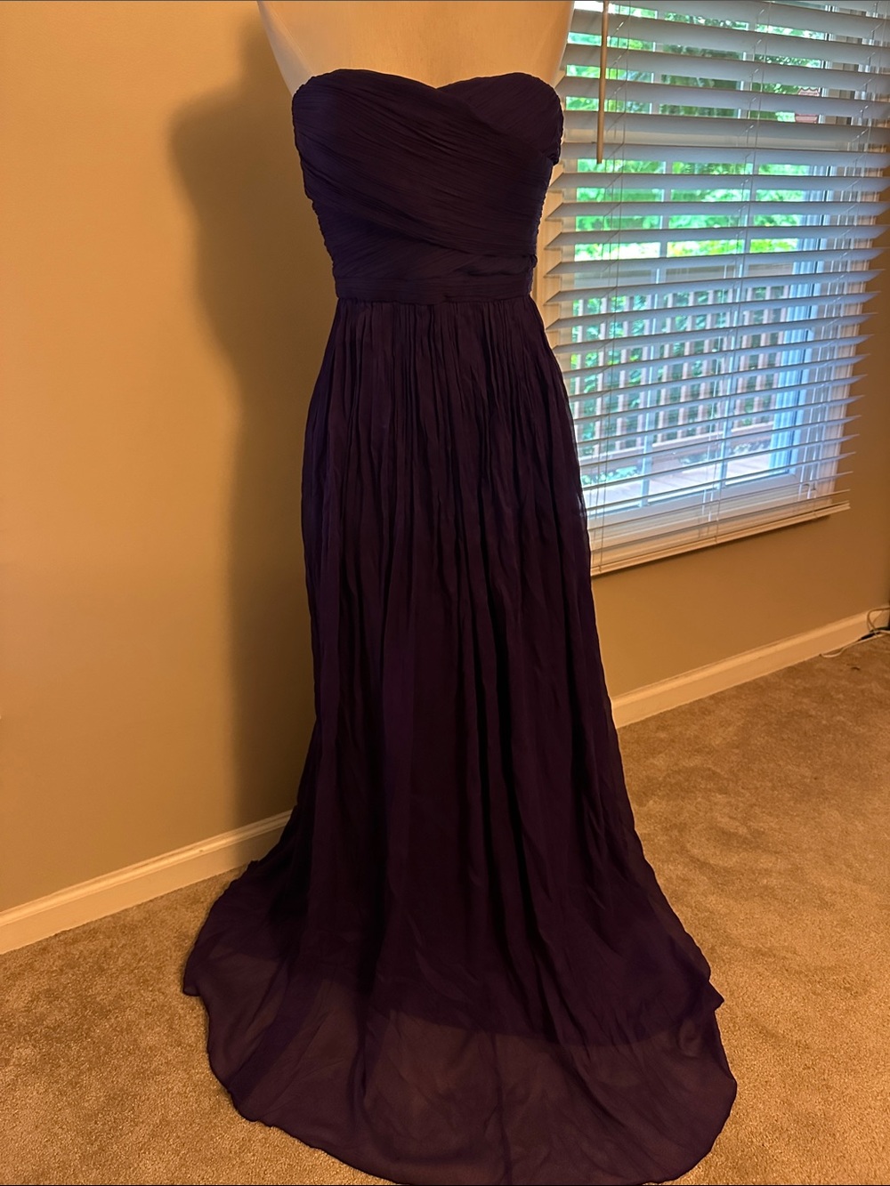 Strapless Sweetheart Deep Purple Evening Gown